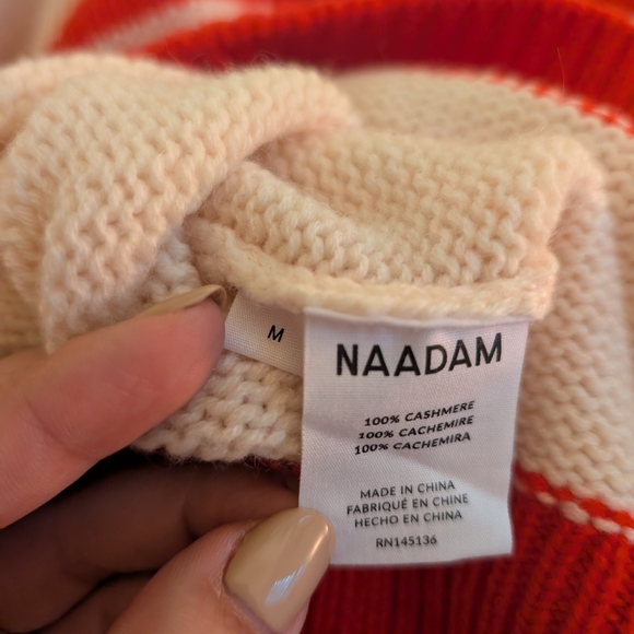 NAADAM Firecracker Red Apres Super Luxe Cashmere Sweater - Picture 4 of 5